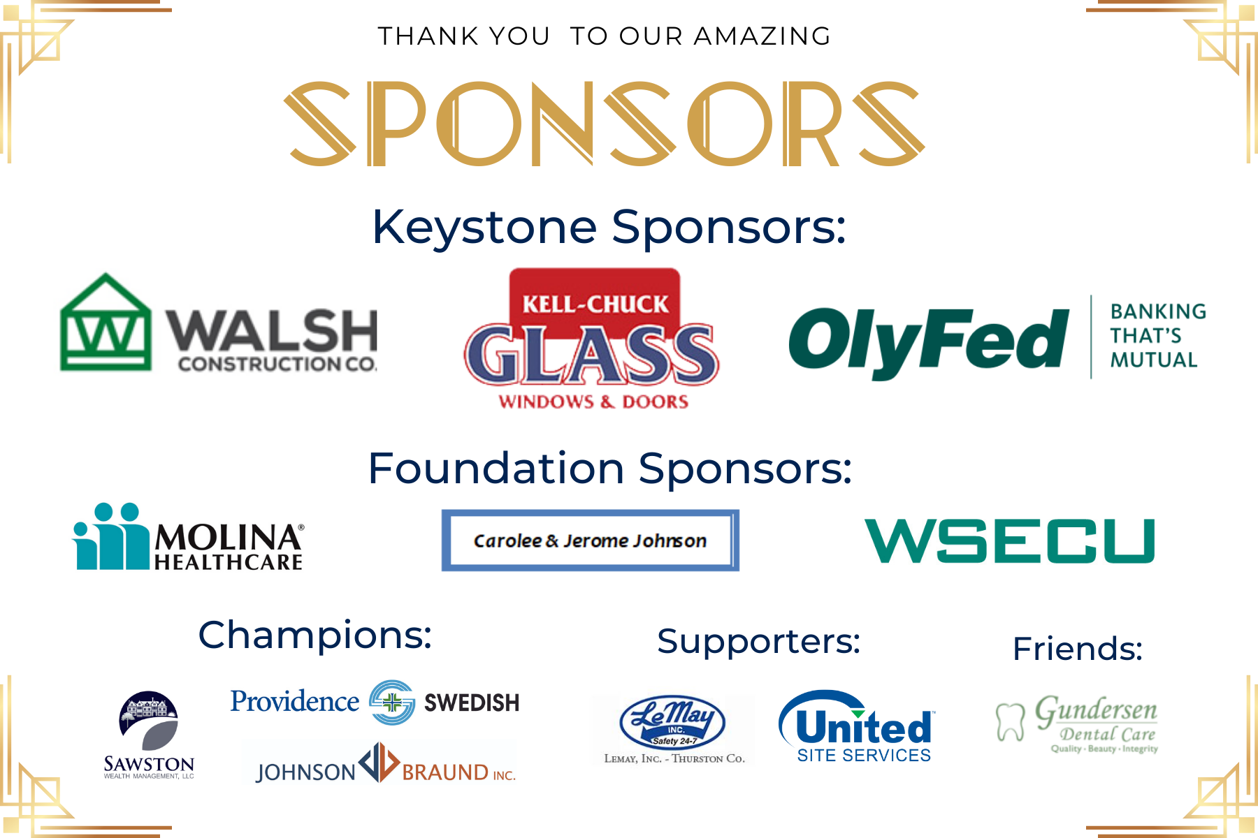Sponsors 4x6 Sponsors 4x6